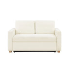 Causeuse convertible en boucle grise – Canapé / Chaise longue / Lit, 2 places