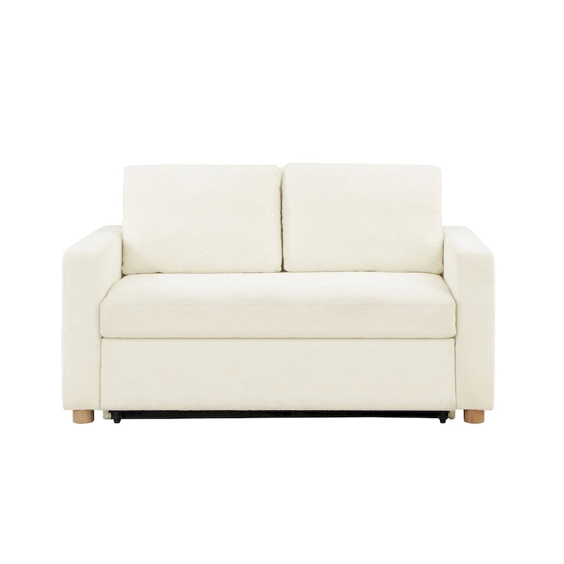 Causeuse convertible en boucle grise – Canapé / Chaise longue / Lit, 2 places