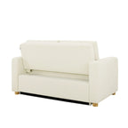 Causeuse convertible en boucle grise – Canapé / Chaise longue / Lit, 2 places