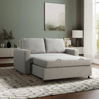 Causeuse convertible en boucle grise – Canapé / Chaise longue / Lit, 2 places