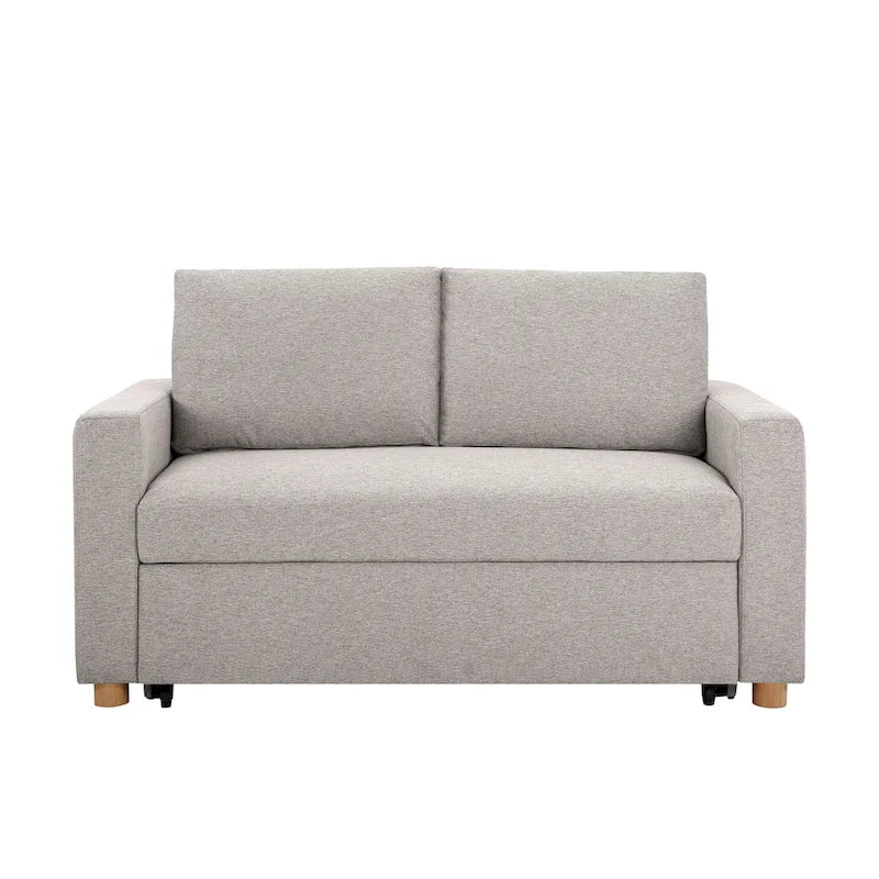Causeuse convertible en boucle grise – Canapé / Chaise longue / Lit, 2 places