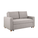 Causeuse convertible en boucle grise – Canapé / Chaise longue / Lit, 2 places