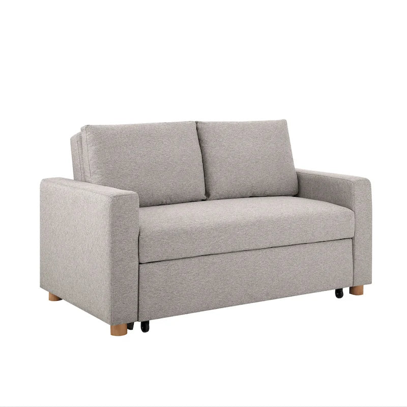 Causeuse convertible en boucle grise – Canapé / Chaise longue / Lit, 2 places