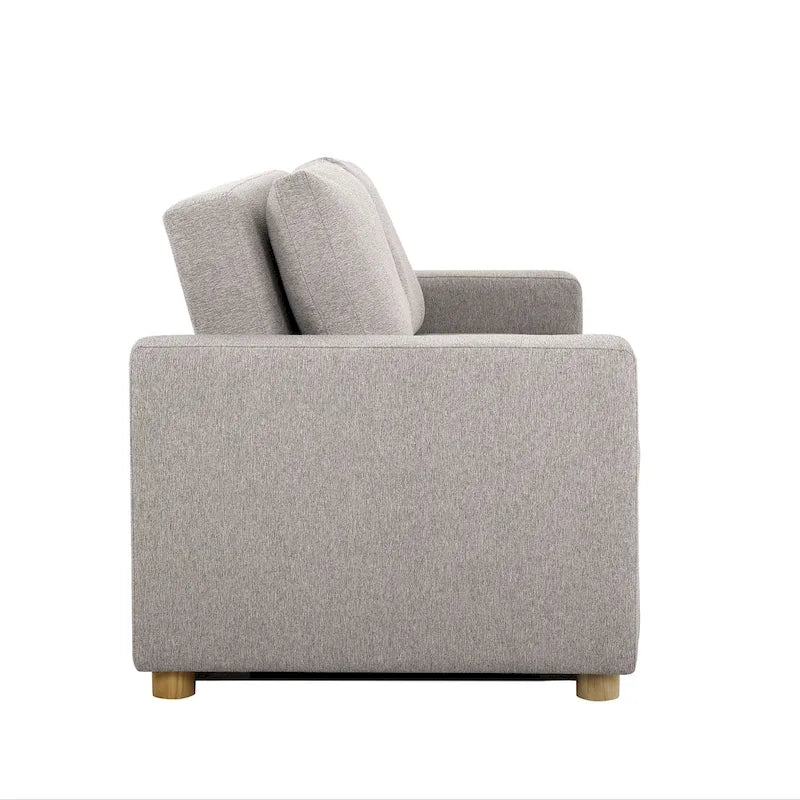 Causeuse convertible en boucle grise – Canapé / Chaise longue / Lit, 2 places