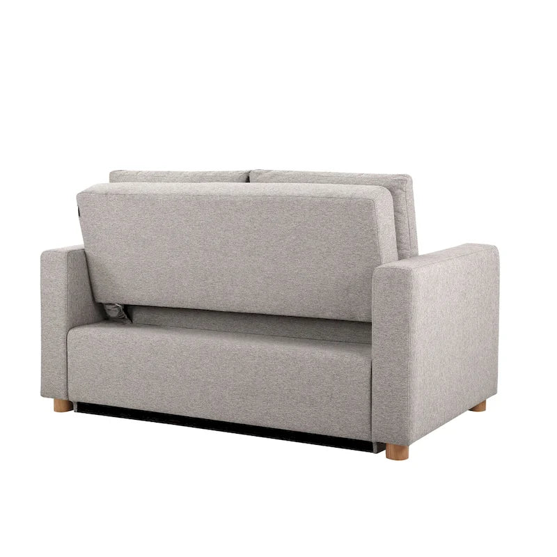 Causeuse convertible en boucle grise – Canapé / Chaise longue / Lit, 2 places