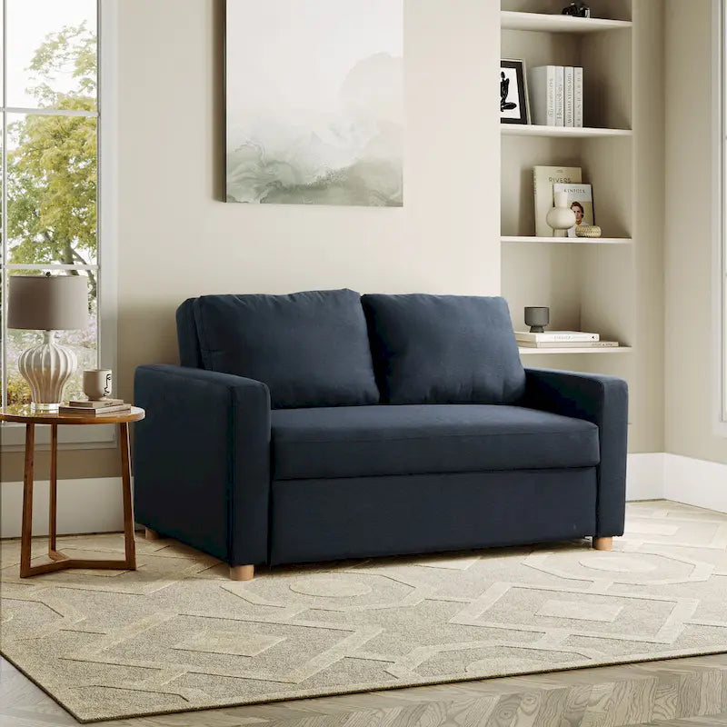 Causeuse convertible en boucle grise – Canapé / Chaise longue / Lit, 2 places