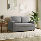 Causeuse convertible en boucle grise – Canapé / Chaise longue / Lit, 2 places