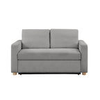 Causeuse convertible en boucle grise – Canapé / Chaise longue / Lit, 2 places