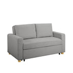 Causeuse convertible en boucle grise – Canapé / Chaise longue / Lit, 2 places