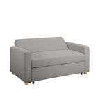 Causeuse convertible en boucle grise – Canapé / Chaise longue / Lit, 2 places