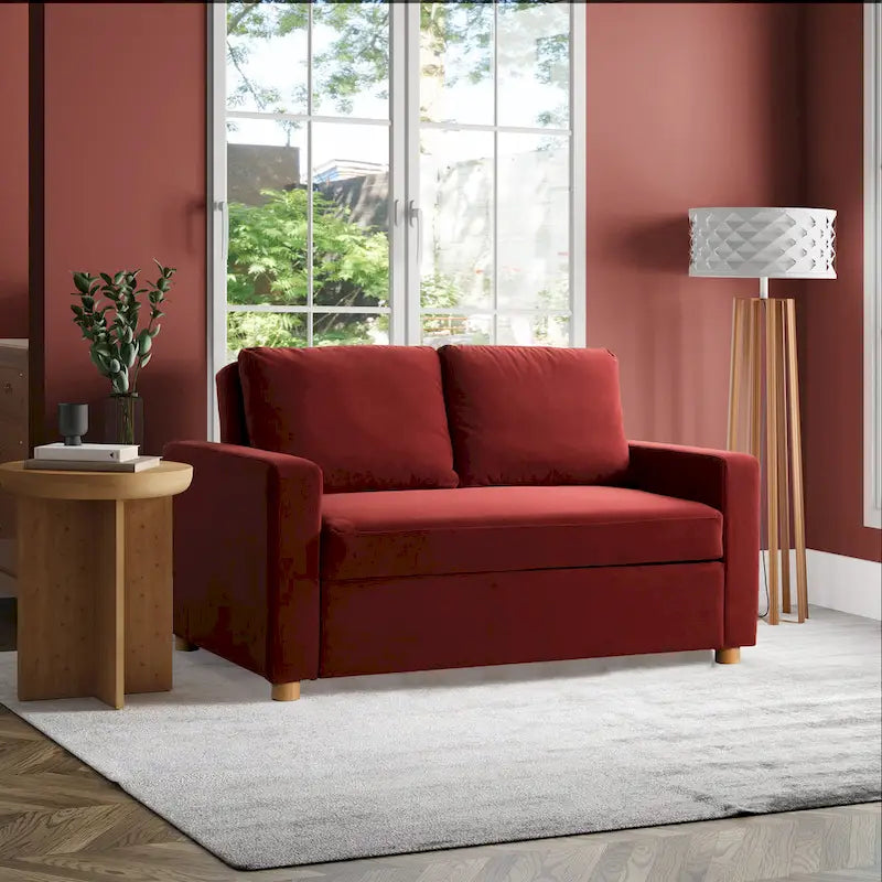 Causeuse convertible en boucle grise – Canapé / Chaise longue / Lit, 2 places