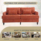 Canapé Loveseat 2 Places Rembourré en Chenille, Style Milieu de Siècle – Émeraude / Gris / Noir / Rose / Beige / Orange