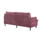 Canapé Loveseat 2 Places Rembourré en Chenille, Style Milieu de Siècle – Émeraude / Gris / Noir / Rose / Beige / Orange