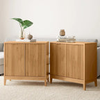 Bahut moderne Jasper, buffet de cuisine avec portes cannelées