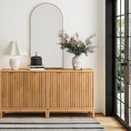 Bahut moderne Jasper, buffet de cuisine avec portes cannelées