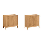 Bahut moderne Jasper, buffet de cuisine avec portes cannelées