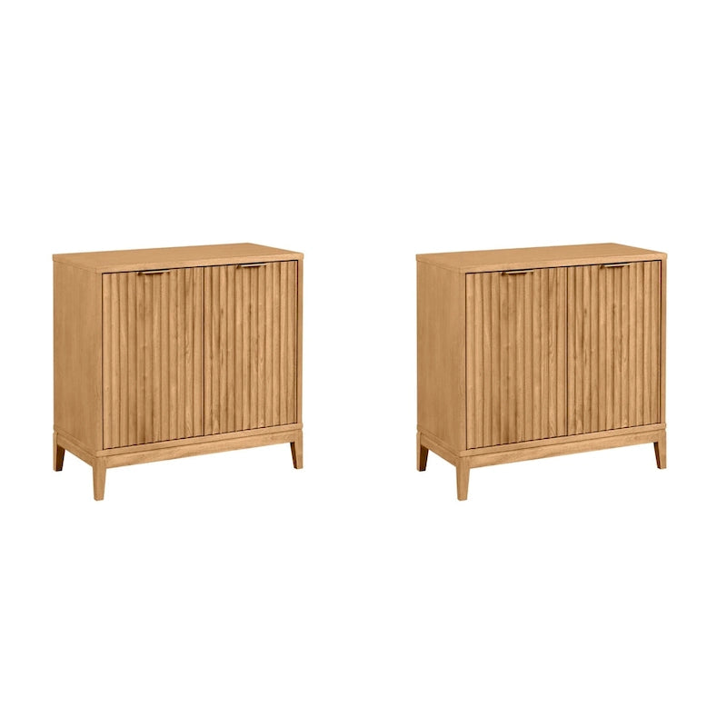 Bahut moderne Jasper, buffet de cuisine avec portes cannelées