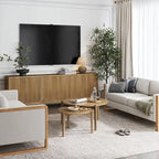 Bahut moderne Jasper, buffet de cuisine avec portes cannelées