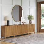 Bahut moderne Jasper, buffet de cuisine avec portes cannelées