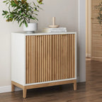 Bahut moderne Jasper, buffet de cuisine avec portes cannelées