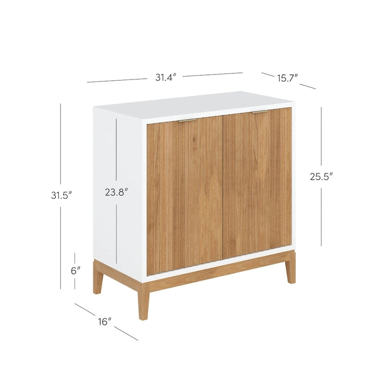 Bahut moderne Jasper, buffet de cuisine avec portes cannelées
