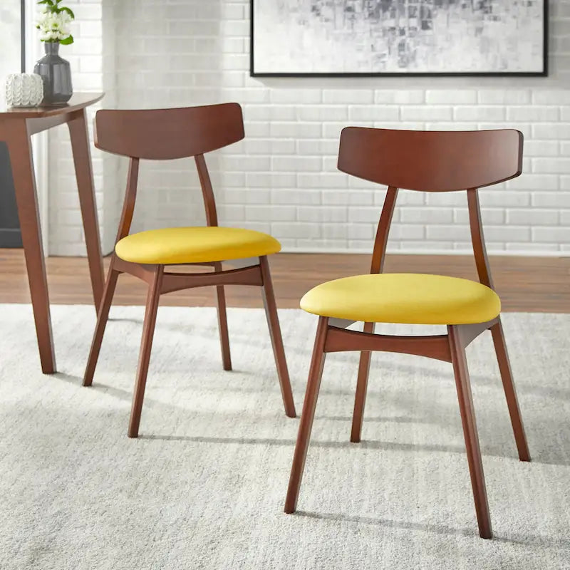 Ensemble de salle à manger 7 pièces pour 6 personnes – Chaises rembourrées, pieds en bois, plusieurs couleurs