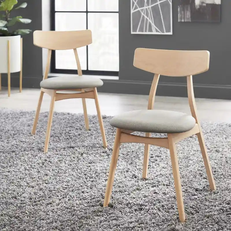 Ensemble de salle à manger 7 pièces pour 6 personnes – Chaises rembourrées, pieds en bois, plusieurs couleurs