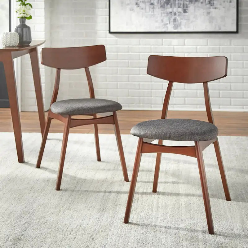 Ensemble de salle à manger 7 pièces pour 6 personnes – Chaises rembourrées, pieds en bois, plusieurs couleurs