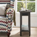 Table d'appoint de chevet en chêne rustique/gris fumé avec chargement USB, 1 place