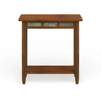 Table d'appoint de chevet en chêne rustique/gris fumé avec chargement USB, 1 place