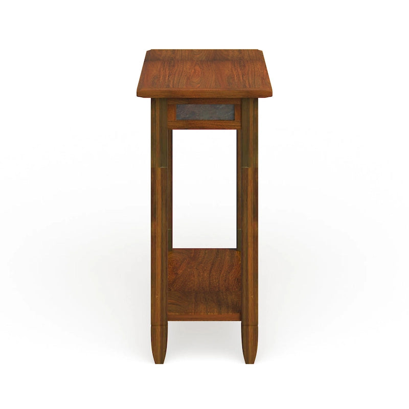 Table d'appoint de chevet en chêne rustique/gris fumé avec chargement USB, 1 place