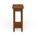 Table d'appoint de chevet en chêne rustique/gris fumé avec chargement USB, 1 place