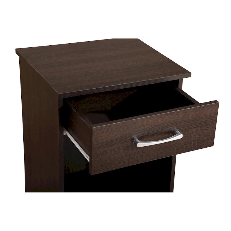 Table de chevet à 1 tiroir, Marron/Cerise/Marron foncé/Havane/Gris/Noir, Simple