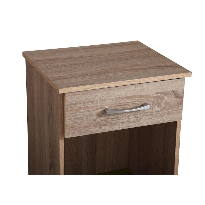 Table de chevet à 1 tiroir, Marron/Cerise/Marron foncé/Havane/Gris/Noir, Simple