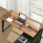 Bureau d'angle en L Marron/Noir et Chêne/Blanc avec tiroirs et armoire, 1 personne