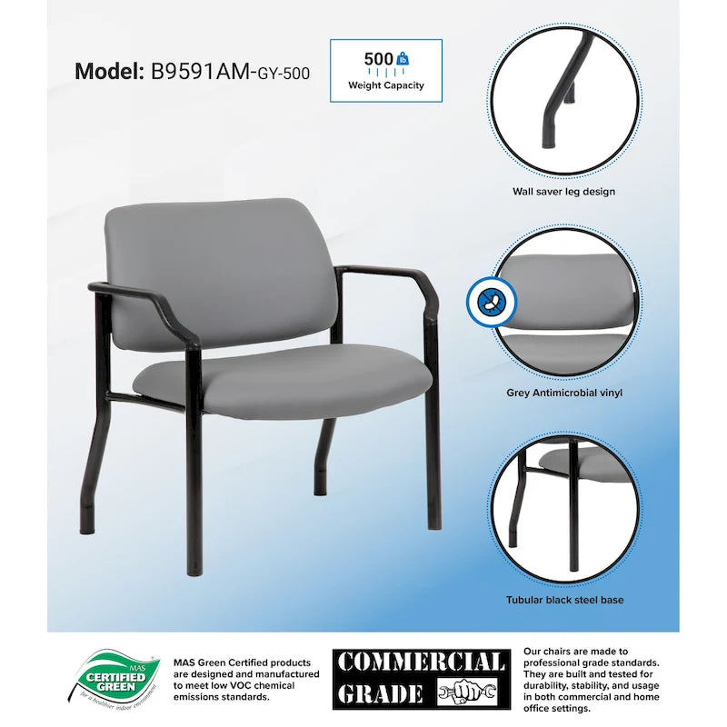 Chaise dossier mi-hauteur Noir / Beige / Gris – Sans accoudoirs et accoudoirs fixes, 136-227 kg