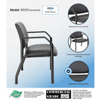 Chaise dossier mi-hauteur Noir / Beige / Gris – Sans accoudoirs et accoudoirs fixes, 136-227 kg