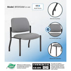 Chaise dossier mi-hauteur Noir / Beige / Gris – Sans accoudoirs et accoudoirs fixes, 136-227 kg