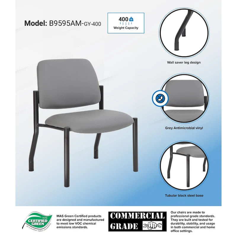 Chaise dossier mi-hauteur Noir / Beige / Gris – Sans accoudoirs et accoudoirs fixes, 136-227 kg