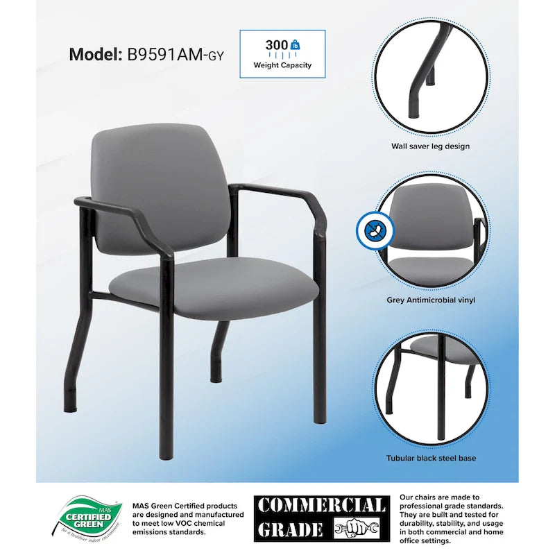 Chaise dossier mi-hauteur Noir / Beige / Gris – Sans accoudoirs et accoudoirs fixes, 136-227 kg