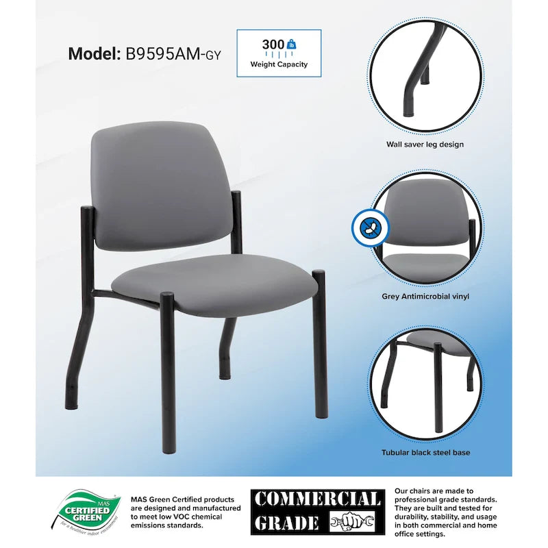 Chaise dossier mi-hauteur Noir / Beige / Gris – Sans accoudoirs et accoudoirs fixes, 136-227 kg