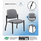 Chaise dossier mi-hauteur Noir / Beige / Gris – Sans accoudoirs et accoudoirs fixes, 136-227 kg