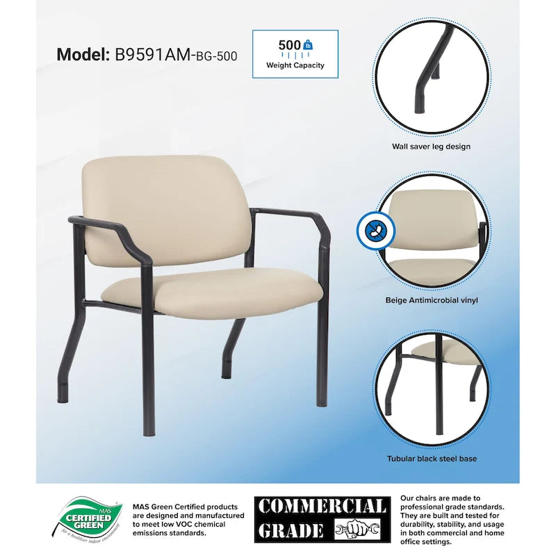 Chaise dossier mi-hauteur Noir / Beige / Gris – Sans accoudoirs et accoudoirs fixes, 136-227 kg