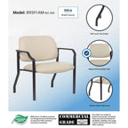 Chaise dossier mi-hauteur Noir / Beige / Gris – Sans accoudoirs et accoudoirs fixes, 136-227 kg