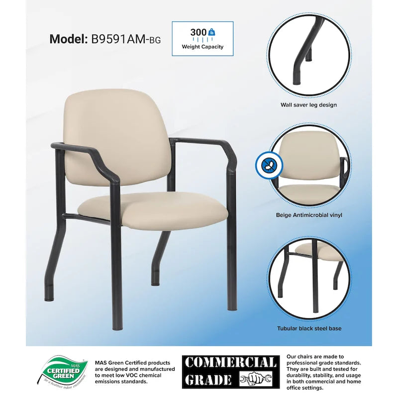 Chaise dossier mi-hauteur Noir / Beige / Gris – Sans accoudoirs et accoudoirs fixes, 136-227 kg