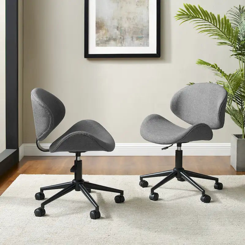 Noir / Gris / Beige, Chaise de bureau réglable de style moderne du milieu du siècle, Simple