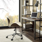 Noir / Gris / Beige, Chaise de bureau réglable de style moderne du milieu du siècle, Simple