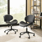 Noir / Gris / Beige, Chaise de bureau réglable de style moderne du milieu du siècle, Simple