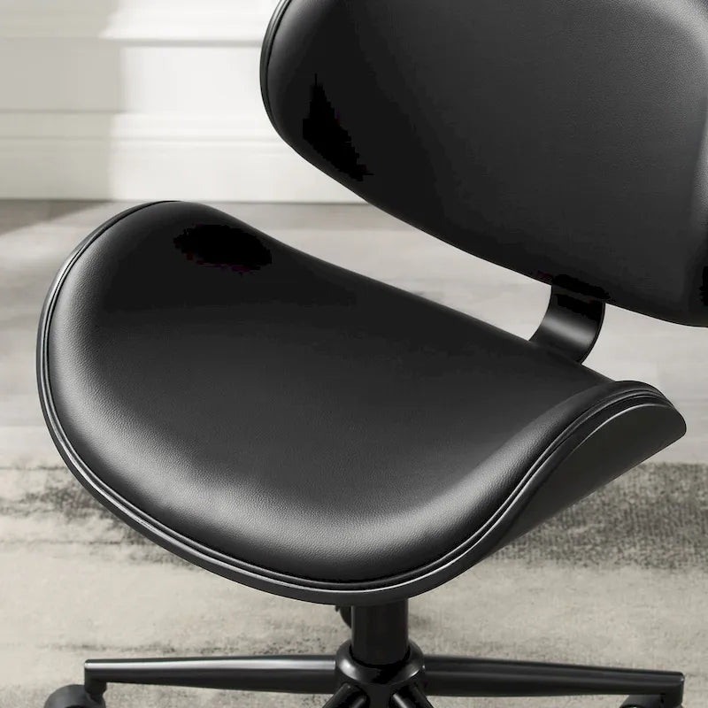 Noir / Gris / Beige, Chaise de bureau réglable de style moderne du milieu du siècle, Simple