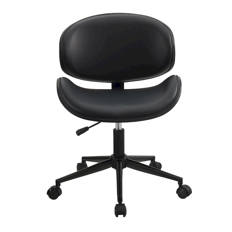 Noir / Gris / Beige, Chaise de bureau réglable de style moderne du milieu du siècle, Simple